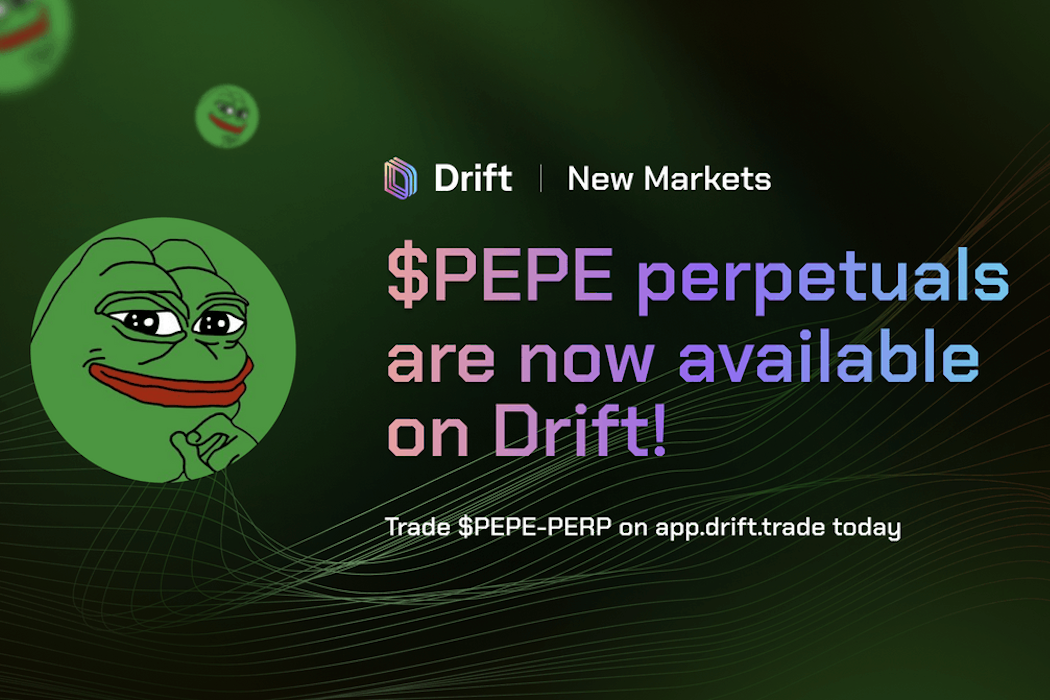 Drift Protocol Launches $PEPE Perpetuals, Eliminating Ethereum Gas Fees for Users